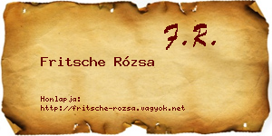 Fritsche Rózsa névjegykártya