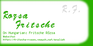 rozsa fritsche business card